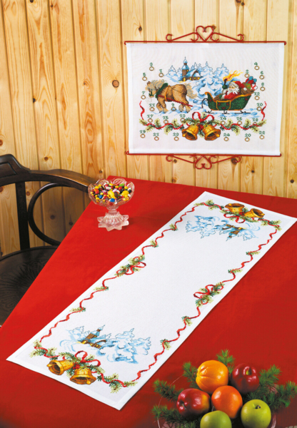 Broderikit Klockor/kyrka 35x101cm