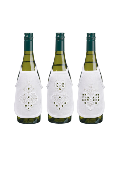 Broderikit Hardanger hjärta silver 10 x 15 cm