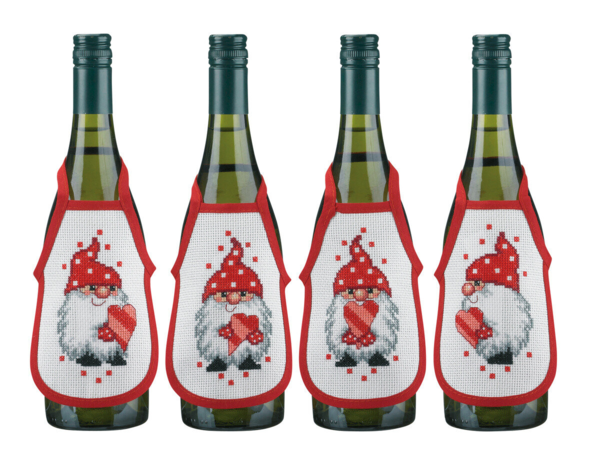 Broderikit Tomtar och hjärtan 10 x 15 cm