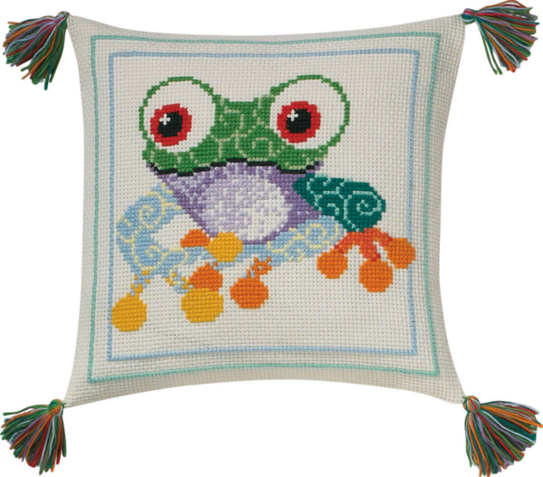 Broderikit Barnkudde Groda 30x30 cm