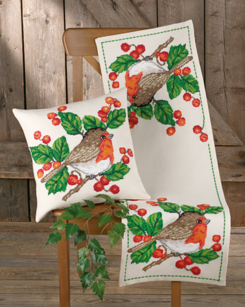 Broderikit Rödhake 40x40 cm