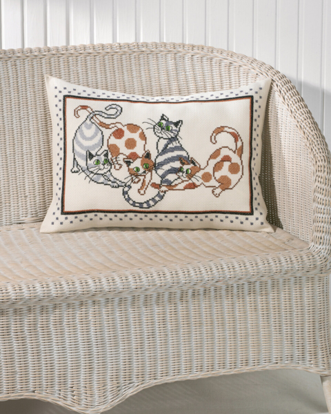 Broderikit Kattskudde 58 x 40 cm