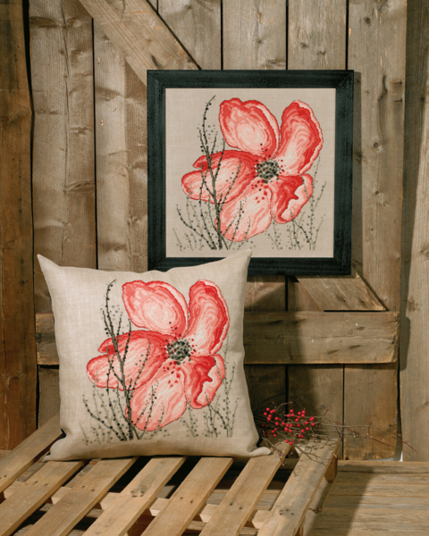 Broderikit Vallmo 60 x 60 cm