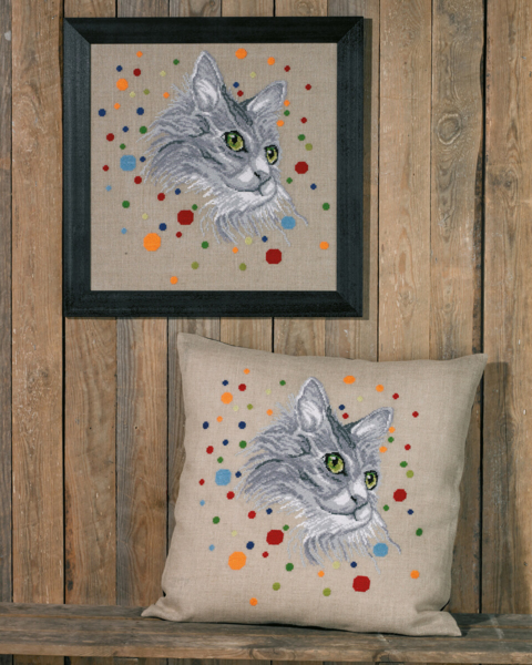 Broderikit Katten 60 x 60 cm