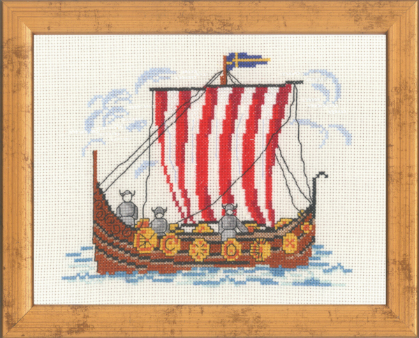 Broderikit Vikingaskepp svensk 535 221 x 26 cm