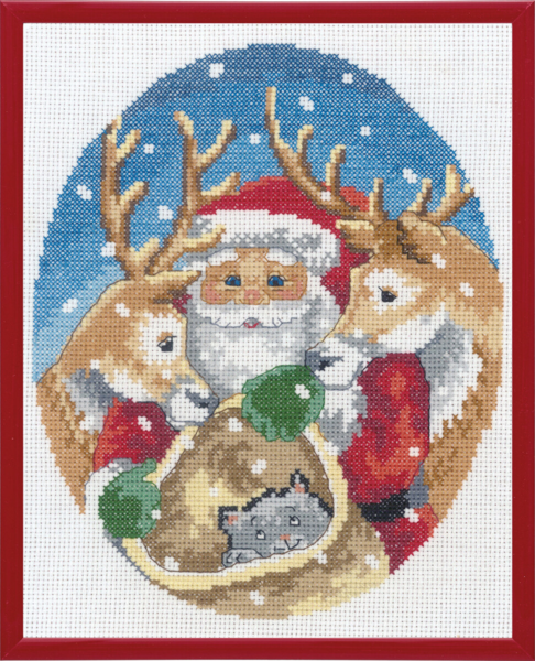 Broderikit Jultomte med ren R5798 20 x 25 cm