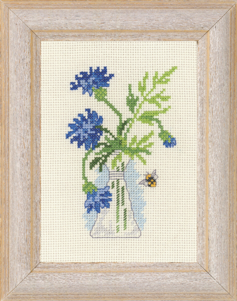 Broderikit Blå ängsblomma R 5406 13 x 18 cm