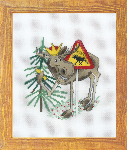 Broderikit Älg the King 15 x 20 cm