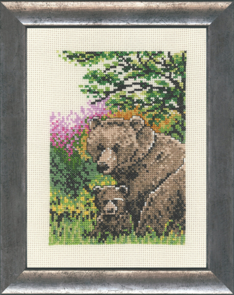 Broderikit Björn med ungar 5300/00 16 x 21 cm