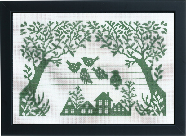 Broderikit Fåglar 29 x 20 cm