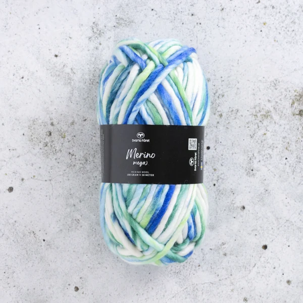 Svarta Fåret Merino Mega 04 Blå lagun