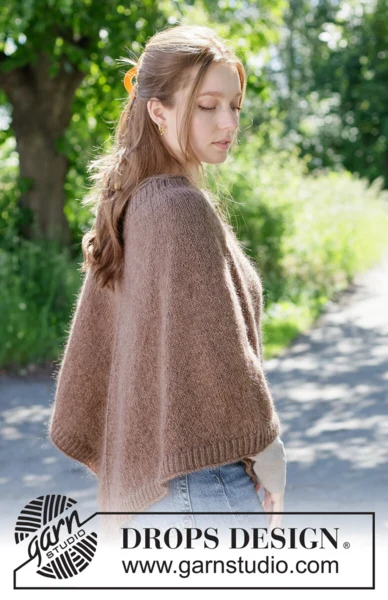 272-19 Forest Fall Poncho by DROPS Design — 1