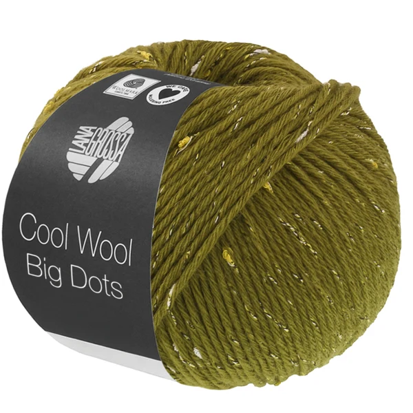 Lana Grossa Cool Wool Big Dots 107 Olivgrön