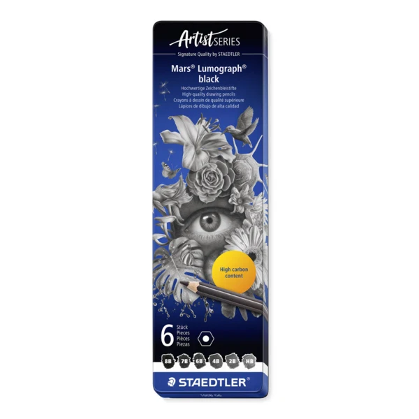 STAEDTLER Mars Lumograph skisspennor, 6 st – Huvudbild stängd