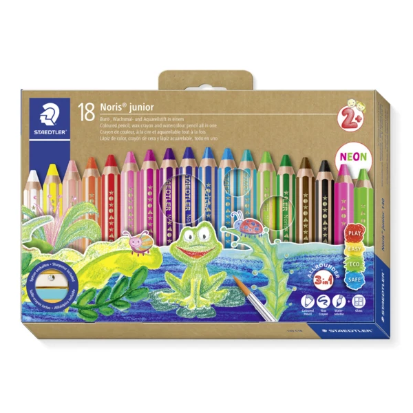 STAEDTLER Buddy 3-i-1 färgpennor, 18 st – Huvudbild