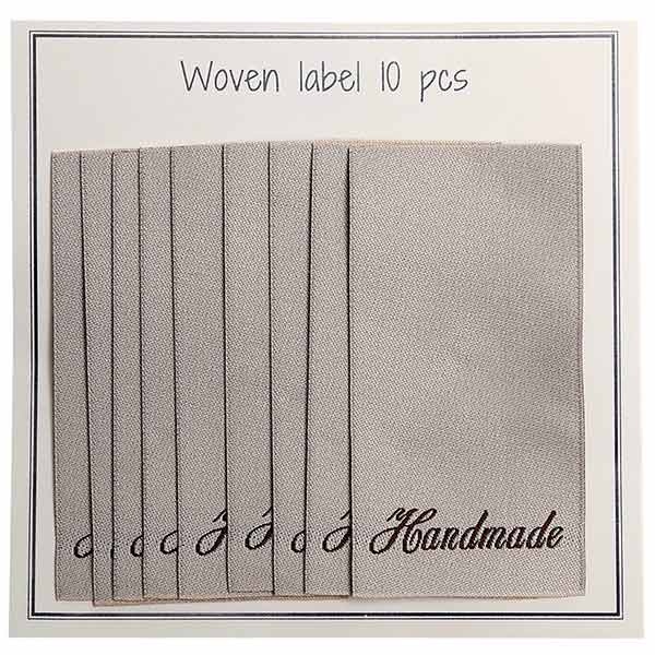 Go Handmade Vävt Label, Handmade, 60 x 32 mm, 10 st Beige