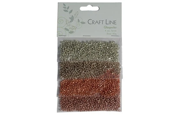 Craft Line Glaspärlor 2 mm, 4 x 10 g