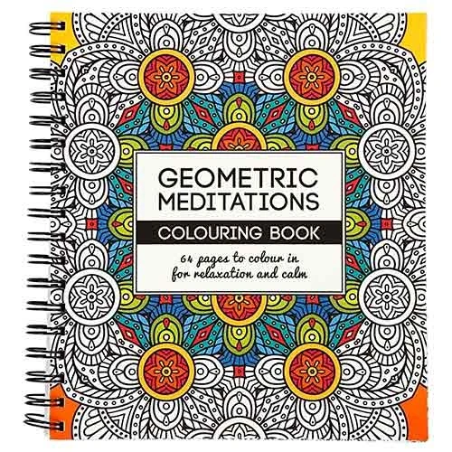 Målarbok Geometric Meditations 19,5 x 23 cm, 64 sidor