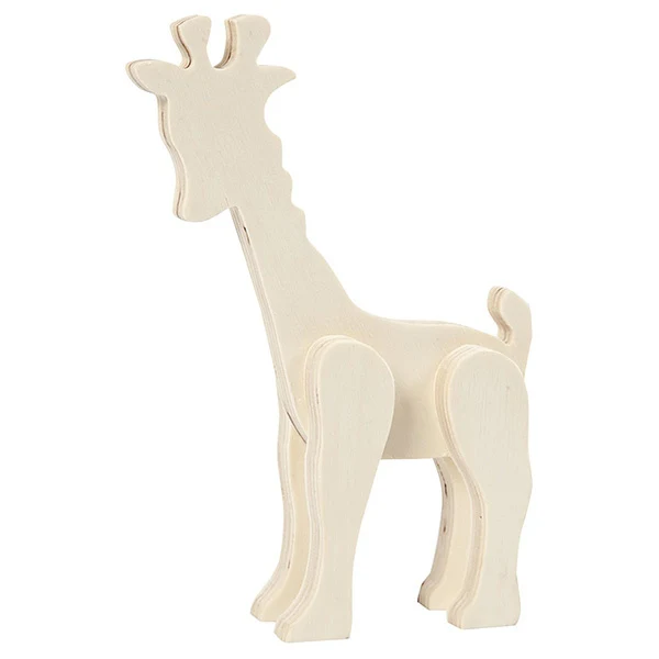 Djurfigur, plywood, 1 st Giraff - 19 x 14 cm