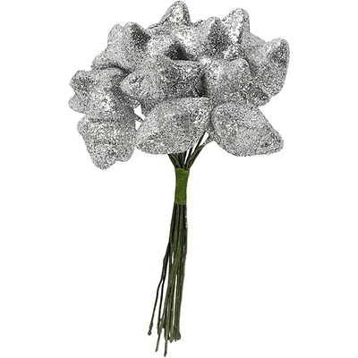 Stjärnor, 25 mm, 12 st Silver