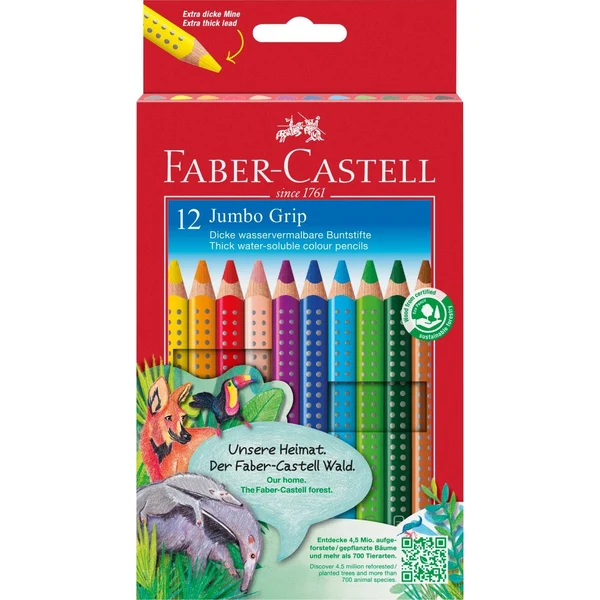Faber-Castell Jumbo Grip akvarell triangel 12 st