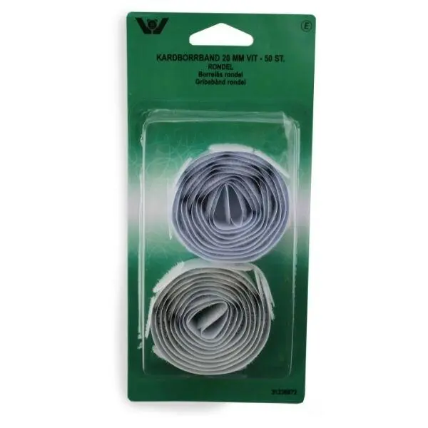 Kardborrband Rondell 50 st Vit