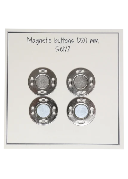 Go Handmade Magnetknappar 20 mm (2 st): Silver