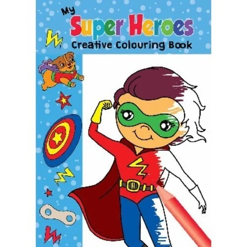 Målarbok A4 Super Heroes, 16 sidor