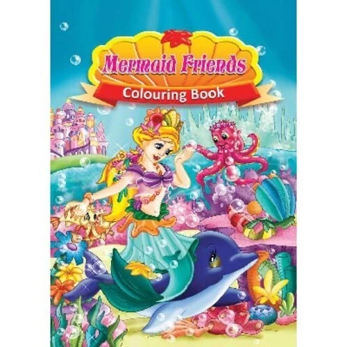 Målarbok A4 Mermaid Friends, 16 sidor
