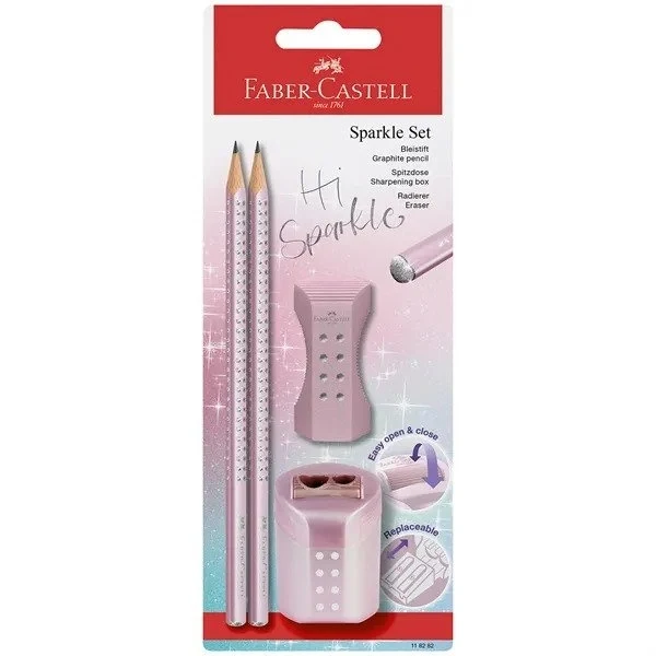 Faber-Castell, Sparkle blyertspenna set, rosa