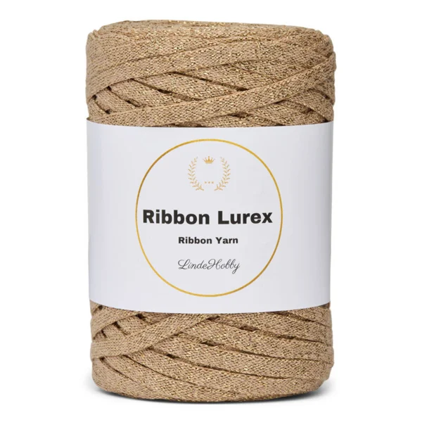 LindeHobby Ribbon Lurex 08 Light Beige Gold
