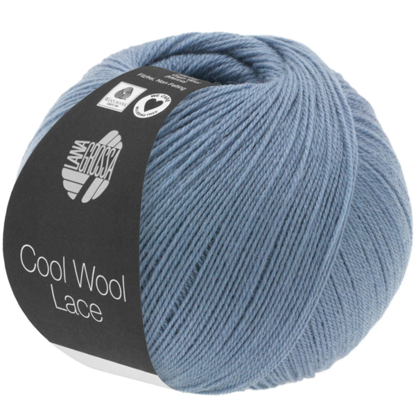 Lana Grossa Cool Wool Lace 02 Duvblå