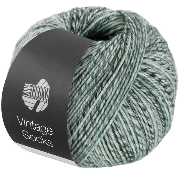 Lana Grossa Vintage Socks 1004 Ljusgrå/mellangrå/mörkgrå melerad