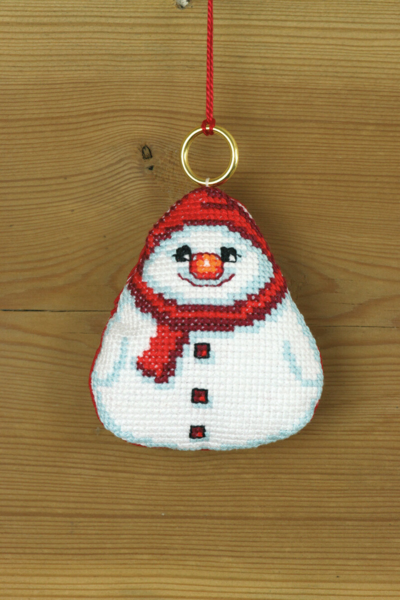 Broderikit Snögubbe 8 x 8 cm