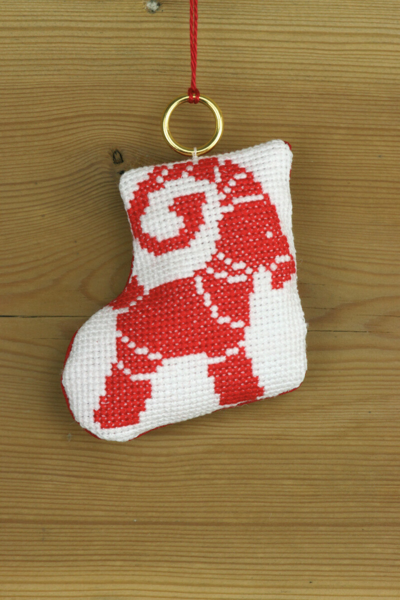 Broderikit Strumpa m/julbock 8 x 8 cm