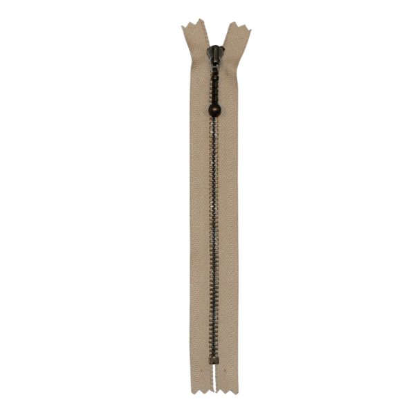 YKK Fast Blixtlås Antik Mässing 4 mm 23 cm 572 Sand