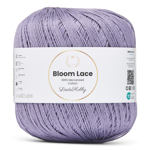 LindeHobby Bloom Lace Mercerized Cotton 12 Ljuslila