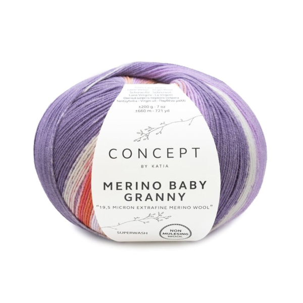 Katia Concept Merino Baby Granny 500 Lila-rosagrå