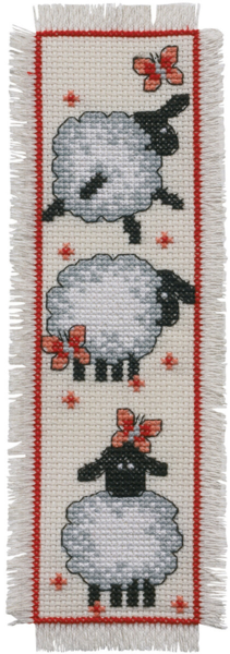 Broderikit Bokmärke Får 7 x 22 cm