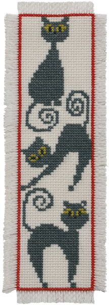 Broderikit Bokmärke Katt 7 x 22 cm