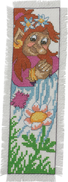 Broderikit Trollmor bokmärke 7 x 22 cm