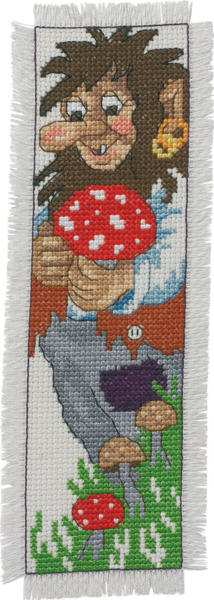 Broderikit Trollfar bokmärke 7 x 22 cm