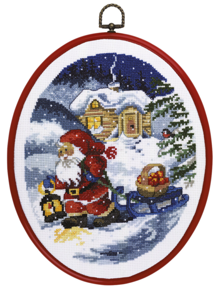 Broderikit Tomte åker pulka 20 x 26 m/5958/30