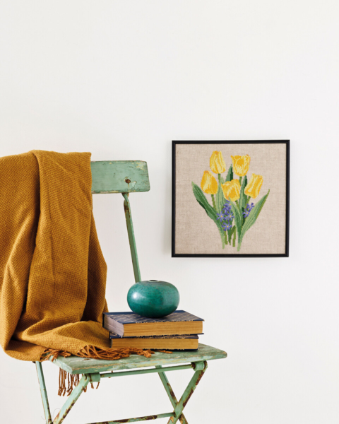 Broderikit Gula tulpaner R5796 30 x 30 cm