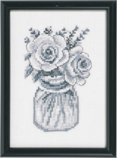Broderikit Rosor 12 x 17 cm