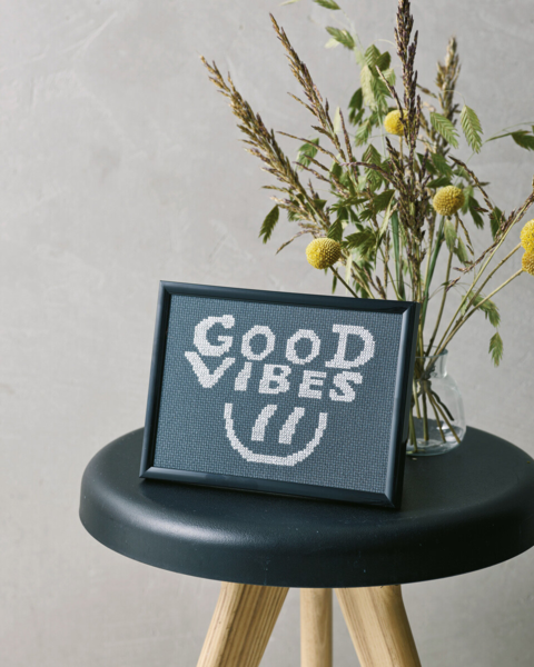 Broderikit Good vibes 18 x 13 cm