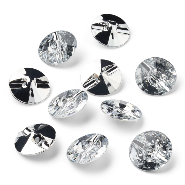 LindeHobby Kristallknappar, Klar, 20 mm, 10 st