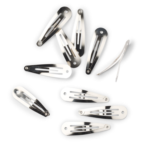 LindeHobby Knäppspännen, Silver, 45x14 mm, 10 st