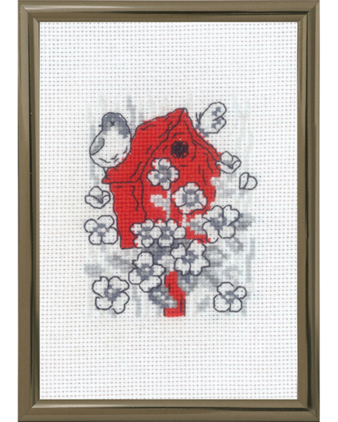 Broderikit Fågelhus R5794 10 x 15 cm