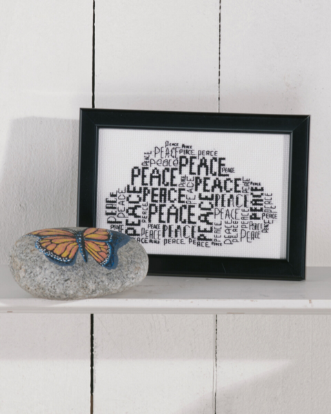 Broderikit Peace i ett moln 9 x 14 cm